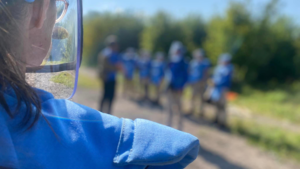 A demining team ready for operations in Ukraine